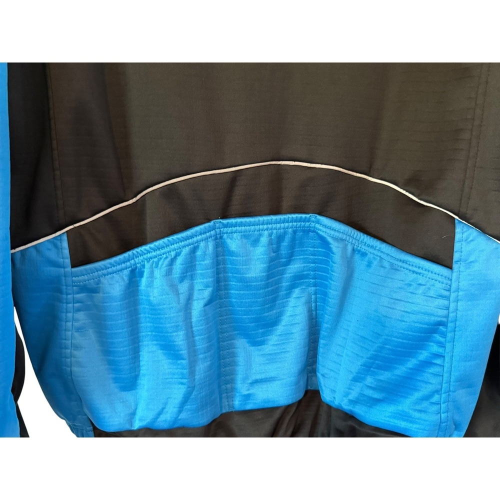 LIxada Mens Cycling Jacket Thermal Fleece Windproof Bike Jersey Blue Black Large - Picture 3 of 6